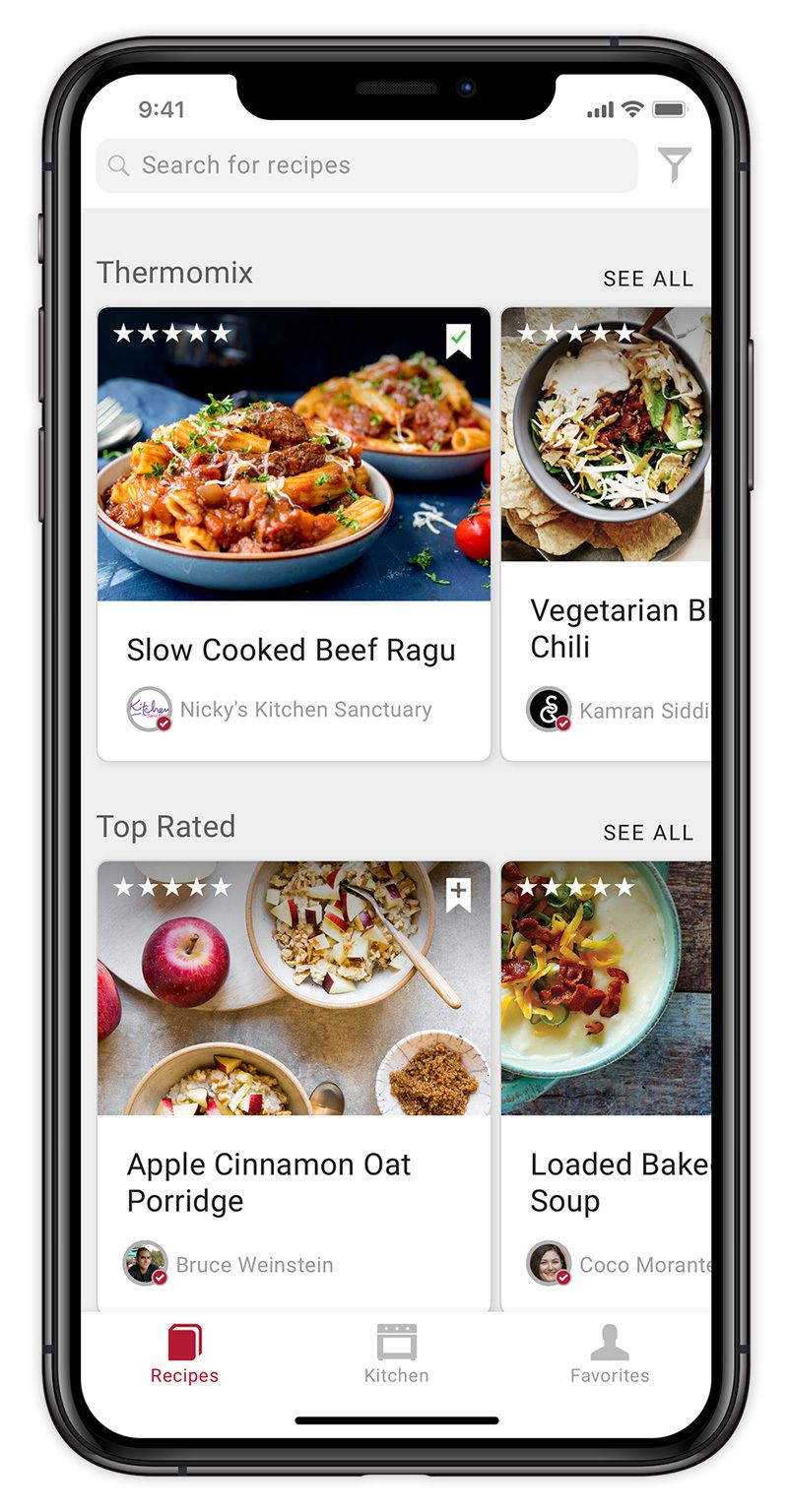 Black phone showing Top Rated recipes from the Drop Recipes app.